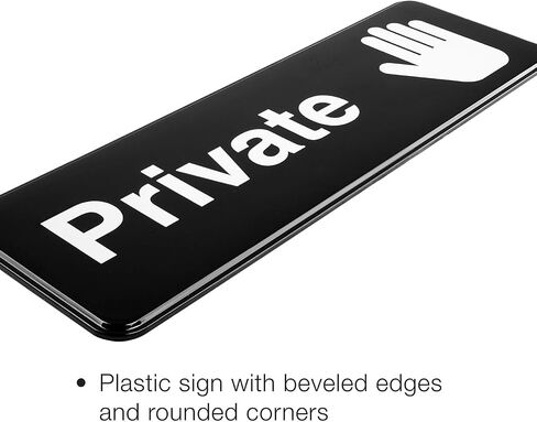 Excello Global Products Private Sign 9"x3" Easy to Mount (3 Pack Yellow) in Kuwait