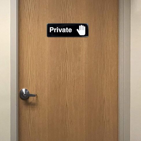 Excello Global Products Private Sign 9"x3" Easy to Mount (3 Pack Yellow) in Kuwait