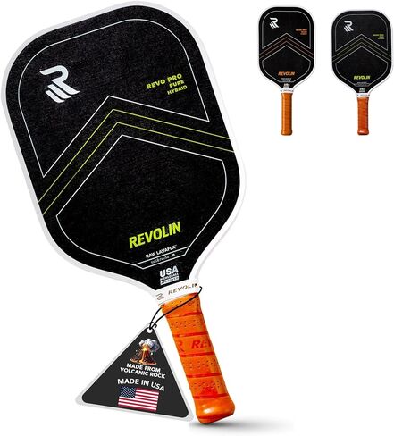 Revo Pro Reach Hybrid | Spin + Power + Control | مجداف المخلل الممتاز المصنوع في الولايات المتحدة | Lavaflx ™ Face 16mm Poly Honeycomb Core | USA Pickleball المعتمد مضرب المخلل | مجداف الحمم البركانية in Saudi Arabia