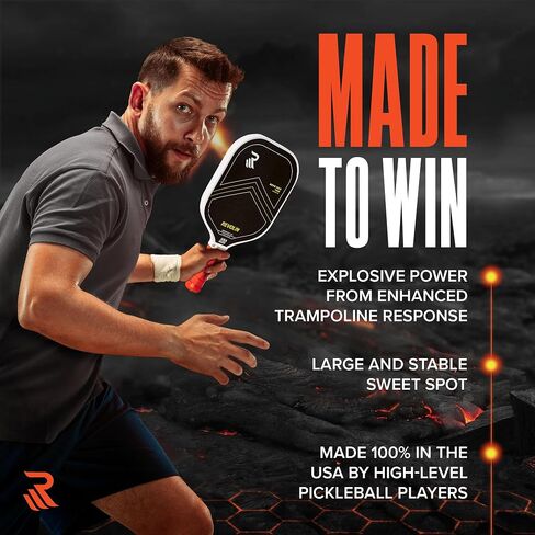 Revo Pro Reach Hybrid | Spin + Power + Control | مجداف المخلل الممتاز المصنوع في الولايات المتحدة | Lavaflx ™ Face 16mm Poly Honeycomb Core | USA Pickleball المعتمد مضرب المخلل | مجداف الحمم البركانية in Saudi Arabia