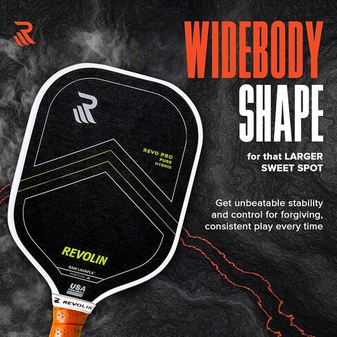 Revo Pro Reach Hybrid | Spin + Power + Control | مجداف المخلل الممتاز المصنوع في الولايات المتحدة | Lavaflx ™ Face 16mm Poly Honeycomb Core | USA Pickleball المعتمد مضرب المخلل | مجداف الحمم البركانية in Saudi Arabia
