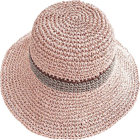KXF Women Summer Floppy Beach Straw Sun Hat Wide Brim UPF 50+ Adjustable Foldable Travel Sunhat for Ladies in Saudi Arabia