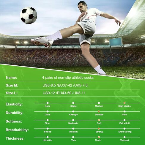 مكافحة الانزلاق قبضة كرة القدم الجوارب الرياضية الجوارب الرجال نساء وسادة طاقم القطن الجوارب اليوغا 6-8.5 2 white+2 whitebeige m 4 زوج in Kuwait