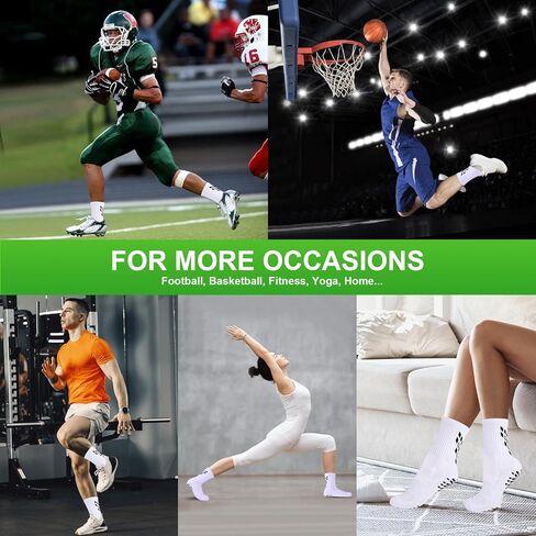 مكافحة الانزلاق قبضة كرة القدم الجوارب الرياضية الجوارب الرجال نساء وسادة طاقم القطن الجوارب اليوغا 6-8.5 2 white+2 whitebeige m 4 زوج in Kuwait