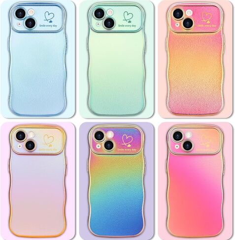 Lchulle for iPhone 14 Plus Case for Women Girls ، Frame Wave Frame لطيف مع Love Heart Coffer Coffer Cover Cover Cover Luxury Plating Plantbroof Phone for iPhone 14 Plus ، Dark Purple in Kuwait