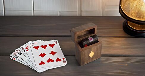 Birthday Gift Ideas Handcrafted Classic Wooden Playing Card Holder Deck Box Storage Case Organizer With Premium Quality 'Ace' Playing Cards Anniversary Housewarming Gift Ideas For Men & Women (Club) in Saudi Arabia