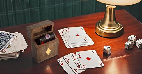 Birthday Gift Ideas Handcrafted Classic Wooden Playing Card Holder Deck Box Storage Case Organizer With Premium Quality 'Ace' Playing Cards Anniversary Housewarming Gift Ideas For Men & Women (Club) in Saudi Arabia
