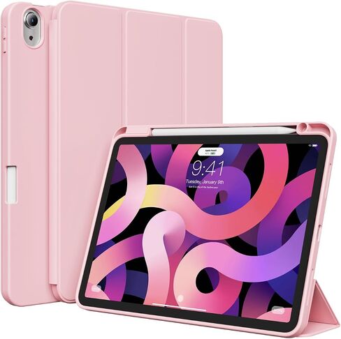 Case for iPad Air 11 Inch 7th Generation M3 2025/ 6th Generation M2 2024, for iPad Air 5th/4th Generation 10.9 Inch 2022/2020 with Pencil Holder, Slim Case Support Auto Sleep/Wake, Pink in Kuwait