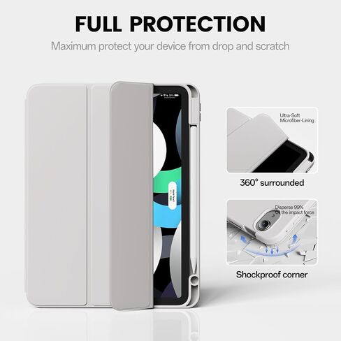 Case for iPad Air 11 Inch 7th Generation M3 2025/ 6th Generation M2 2024, for iPad Air 5th/4th Generation 10.9 Inch 2022/2020 with Pencil Holder, Slim Case Support Auto Sleep/Wake, Pink in Kuwait