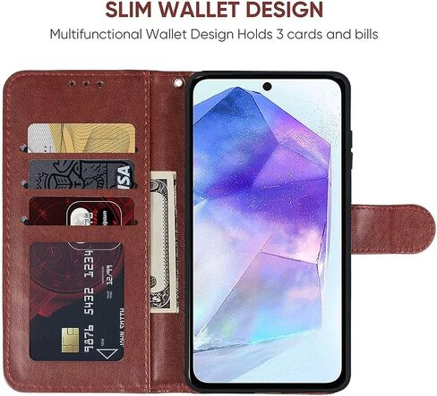 Case for Galaxy A55, Samsung A55 SM-A556U Wallet Case with Tempered Glass Screen Protector, Mandala Leather Flip Credit Card Holder Stand Phone Cover Cases for Samsung Galaxy A55 5G Purple in Kuwait
