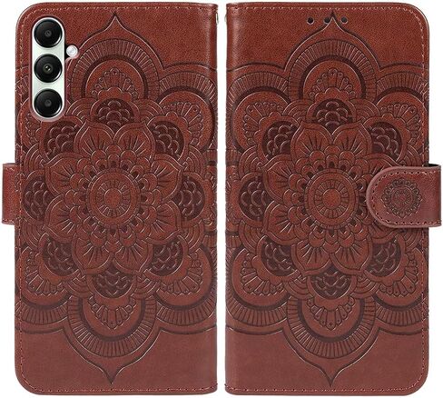 Case for Galaxy A55, Samsung A55 SM-A556U Wallet Case with Tempered Glass Screen Protector, Mandala Leather Flip Credit Card Holder Stand Phone Cover Cases for Samsung Galaxy A55 5G Purple in Kuwait