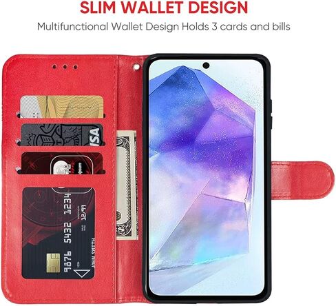 Case for Galaxy A55, Samsung A55 SM-A556U Wallet Case with Tempered Glass Screen Protector, Mandala Leather Flip Credit Card Holder Stand Phone Cover Cases for Samsung Galaxy A55 5G Purple in Kuwait
