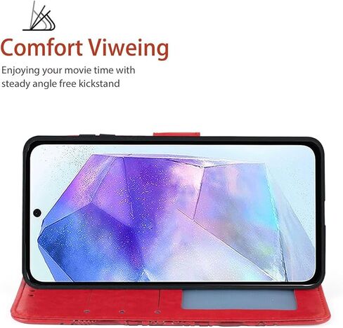 Case for Galaxy A55, Samsung A55 SM-A556U Wallet Case with Tempered Glass Screen Protector, Mandala Leather Flip Credit Card Holder Stand Phone Cover Cases for Samsung Galaxy A55 5G Purple in Kuwait