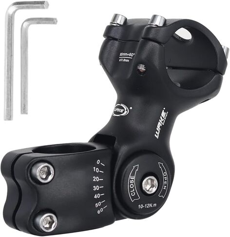 Wake Bike stem 25.4 31.8 0-60 Degree 90mm 110mm 130mm，Bike Adjustable stem for Mountain Bike, Road Bike, MTB, BMX, Cycling in Kuwait
