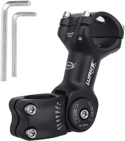 Wake Bike stem 25.4 31.8 0-60 Degree 90mm 110mm 130mm，Bike Adjustable stem for Mountain Bike, Road Bike, MTB, BMX, Cycling in Kuwait