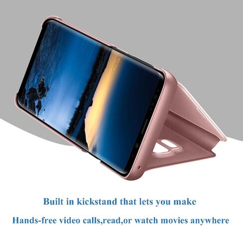 Compatible with Samsung Galaxy S25 Ultra Case Flip Leather Cover Clear S-View Mirror Shockproof Cover with Kickstand Anti-Scratch Protective Phone Cases Cover for Samsung S25 Ultra 5G (Rose Gold) in Kuwait