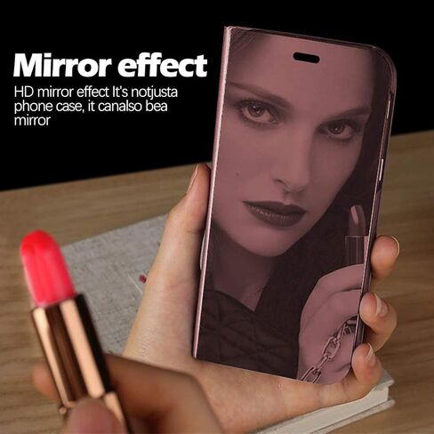 Compatible with Samsung Galaxy S25 Ultra Case Flip Leather Cover Clear S-View Mirror Shockproof Cover with Kickstand Anti-Scratch Protective Phone Cases Cover for Samsung S25 Ultra 5G (Rose Gold) in Kuwait