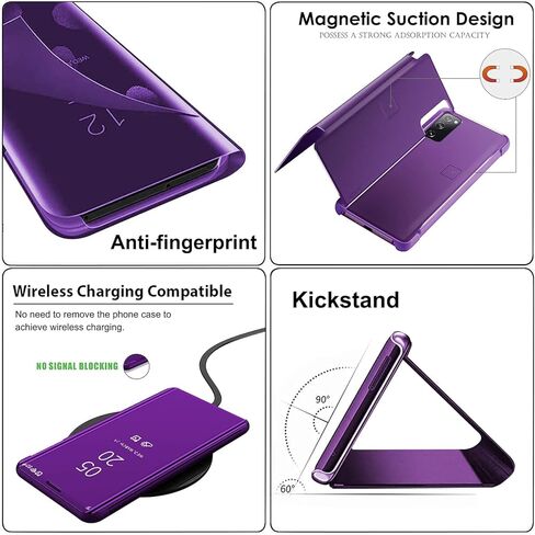 Compatible with Samsung Galaxy S25 Ultra Case Flip Leather Cover Clear S-View Mirror Shockproof Cover with Kickstand Anti-Scratch Protective Phone Cases Cover for Samsung S25 Ultra 5G (Rose Gold) in Kuwait