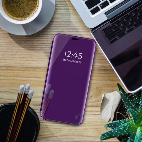 Compatible with Samsung Galaxy S25 Ultra Case Flip Leather Cover Clear S-View Mirror Shockproof Cover with Kickstand Anti-Scratch Protective Phone Cases Cover for Samsung S25 Ultra 5G (Rose Gold) in Kuwait