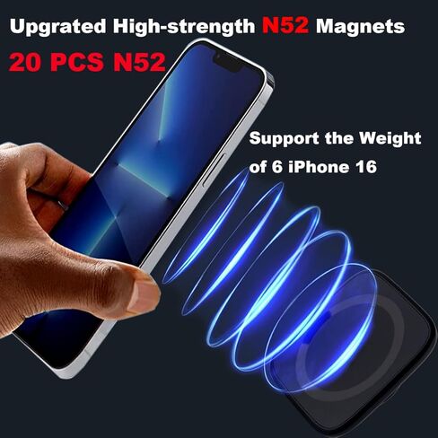 Magnetic Phone Mount Base for MagSafe and 17mm (0.67") Ball Mounts, Phone Car Mount Accessory [Upgrated Stronger Magnets] in Kuwait