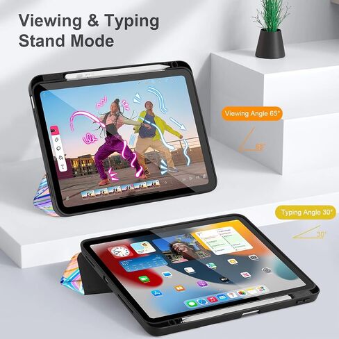 Mektron Case for 2025 iPad 11 inch A16 11th Gen Fit iPad 10th Generation 10.9 inch 2022, Tablet Cover with Trifold Stand + Pencil Holder + Auto Wake/Sleep + TPU Back Cover, Watercolor FlowerC328 in Saudi Arabia