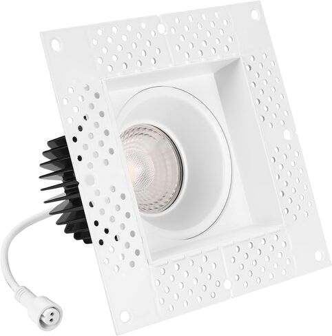 Maxxima 2" Trimless Ultra-Thin Recessed Anti-Glare LED Downlight Canless IC Rated 600 Lumens 5 Color Temperature Selectable 2700K/3000K/3500K/4000K/5000K Dimmable 90 CRI 5 CCT Square Slim J-Box Incl. in Kuwait