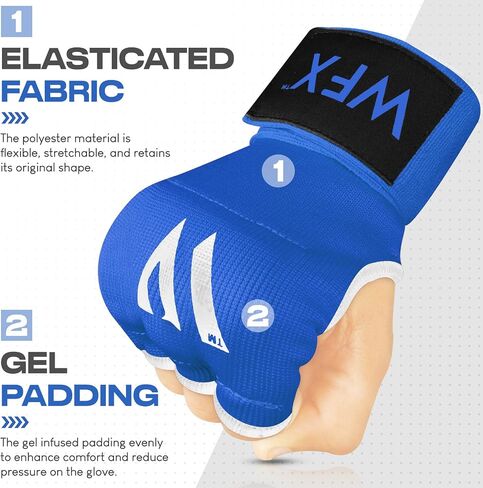 Kids Junior Boxing Hand Wraps Inner Gloves Gel Padded Elasticated Padded Fist Under Gloves Pair Combat Sports for Young Fighters Gel Boxing Hand Wraps in Kuwait