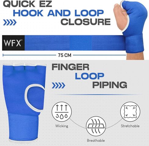 Kids Junior Boxing Hand Wraps Inner Gloves Gel Padded Elasticated Padded Fist Under Gloves Pair Combat Sports for Young Fighters Gel Boxing Hand Wraps in Kuwait