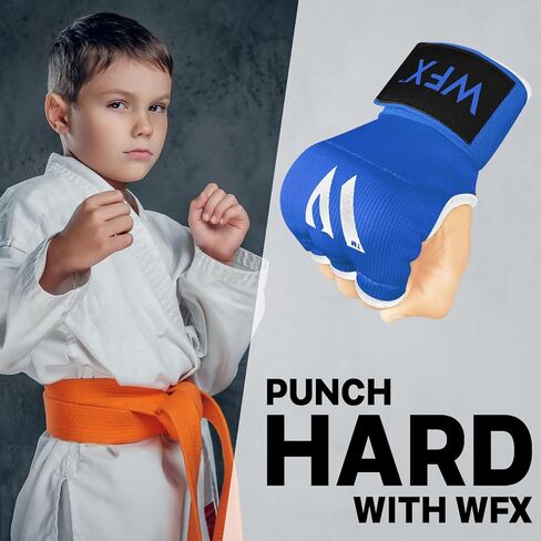 Kids Junior Boxing Hand Wraps Inner Gloves Gel Padded Elasticated Padded Fist Under Gloves Pair Combat Sports for Young Fighters Gel Boxing Hand Wraps in Kuwait