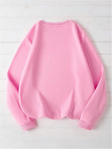 Soly Hux Crew Neck Neck Long Long Pullover Sweatshirts Letter Graphic قمم القميص فضفاضة in Kuwait