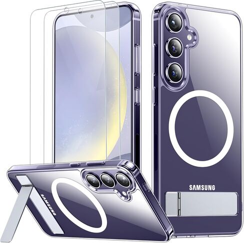 SPIDERCASE Magnetic for Samsung Galaxy S24 Plus Case,[3 Stand Ways][ Military Grade Drop Protection] with Invisible Stand Shockproof Cell Phone Holsters,Clear in Kuwait