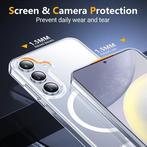 SPIDERCASE Magnetic for Samsung Galaxy S24 Plus Case,[3 Stand Ways][ Military Grade Drop Protection] with Invisible Stand Shockproof Cell Phone Holsters,Clear in Kuwait