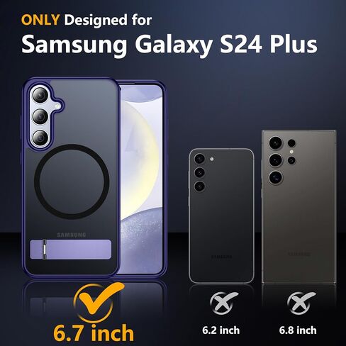 SPIDERCASE Magnetic for Samsung Galaxy S24 Plus Case,[3 Stand Ways][ Military Grade Drop Protection] with Invisible Stand Shockproof Cell Phone Holsters,Clear in Kuwait