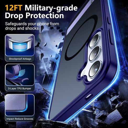 SPIDERCASE Magnetic for Samsung Galaxy S24 Plus Case,[3 Stand Ways][ Military Grade Drop Protection] with Invisible Stand Shockproof Cell Phone Holsters,Clear in Kuwait