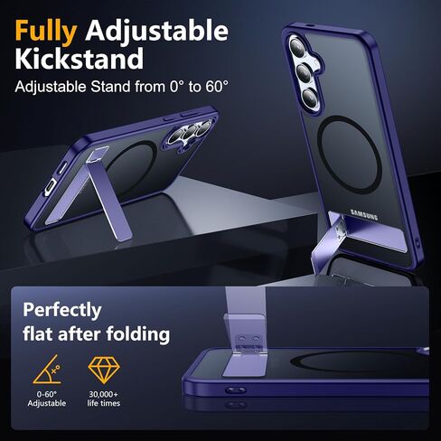 SPIDERCASE Magnetic for Samsung Galaxy S24 Plus Case,[3 Stand Ways][ Military Grade Drop Protection] with Invisible Stand Shockproof Cell Phone Holsters,Clear in Kuwait