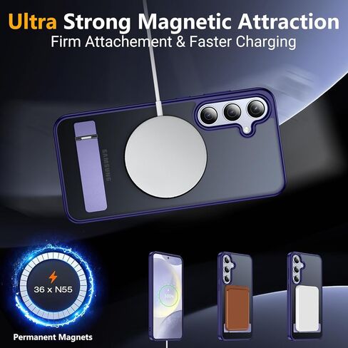 SPIDERCASE Magnetic for Samsung Galaxy S24 Plus Case,[3 Stand Ways][ Military Grade Drop Protection] with Invisible Stand Shockproof Cell Phone Holsters,Clear in Kuwait