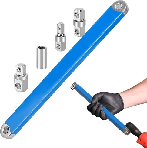 Offset Extension Wrench, Versatile 1/4" and 3/8" - with1/2 Square Drive Adapters (BLUE) in Kuwait