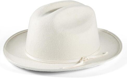 Open Road Hat Fedora Hat Pure Wool Felt Hat Vintage Rancher Hat Airway Vented Panama Hats for Men Women in Kuwait