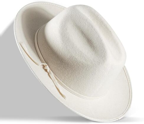 Open Road Hat Fedora Hat Pure Wool Felt Hat Vintage Rancher Hat Airway Vented Panama Hats for Men Women in Kuwait