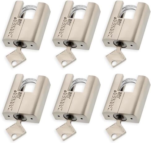 J45S keyed Padlock, Heavy Duty Stainless Steel Shackle Lock, Waterproof and Rustproof Storage, Warehouses, Garage, Outdoors, 1-Pack in Kuwait
