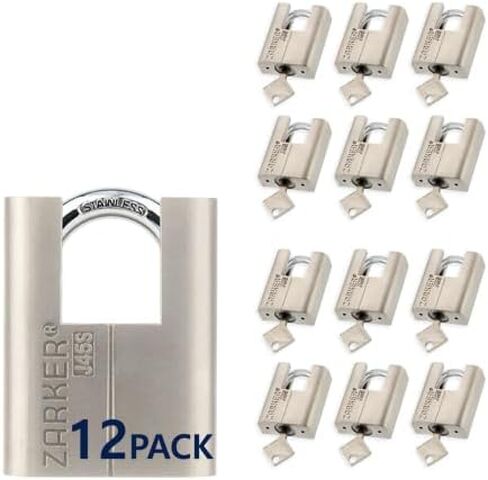 J45S keyed Padlock, Heavy Duty Stainless Steel Shackle Lock, Waterproof and Rustproof Storage, Warehouses, Garage, Outdoors, 1-Pack in Kuwait