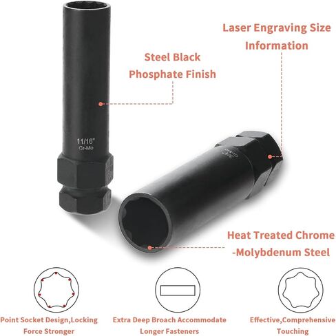 2 قطعة 6 spline و 7 spline مجموعة المقبس الجوز ، spline lug nut lock ، أداة إزالة الجوز العجلة لسهولة التثبيت وإزالة المكسرات العربية على عجلات ما بعد البيع in Saudi Arabia