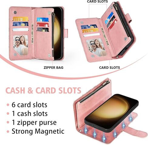 حالة الهاتف ASUWISH لـ Samsung Galaxy S23 Plus S23+ 5G محفظة سحاب غطاء خلايا قابلة للفصل مع حامل بطاقة زهرة حزام الشاشة S23Plus 23S+ S 23 23+ SM-S916U 6.6 بوصة نساء البنات الأرجواني in Saudi Arabia