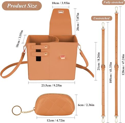 Outdoor Portable Crossbody Water Cup Storage Bag, Adjustable Crossbody Cup Holder Bag with Coin Purse and 2Pcs Replaceable Bag strap for Travel Daily Use (Pink) in Kuwait