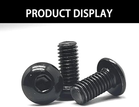 20pcs M5x12mm Button Head Socket Cap Bolts Screws,304 Stainless Steel,Black Zinc Plated,Fully Threaded,with 3mm Hex Wrench in Kuwait