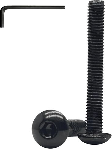 20pcs M5x12mm Button Head Socket Cap Bolts Screws,304 Stainless Steel,Black Zinc Plated,Fully Threaded,with 3mm Hex Wrench in Kuwait