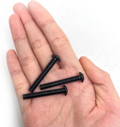 20pcs M5x12mm Button Head Socket Cap Bolts Screws,304 Stainless Steel,Black Zinc Plated,Fully Threaded,with 3mm Hex Wrench in Kuwait