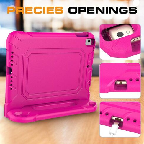 Kids Case for iPad 5th/6th Generation & iPad Air 1/2 & Pro 9.7, iPad 9.7" Case with Screen Protector, Shockproof Protective Cover for iPad 9.7 Inch 6/5 Generation 2018/2017, Pink in Saudi Arabia