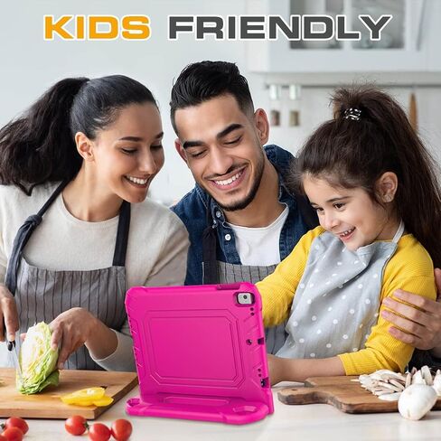 Kids Case for iPad 5th/6th Generation & iPad Air 1/2 & Pro 9.7, iPad 9.7" Case with Screen Protector, Shockproof Protective Cover for iPad 9.7 Inch 6/5 Generation 2018/2017, Pink in Saudi Arabia