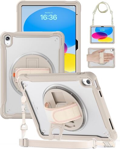 Case for iPad (A16) 11th/10th Generation 11''/10.9'' 2025/2022 Kids with Pencil Holder 360°Rotate Handle Strap/Stand in Saudi Arabia